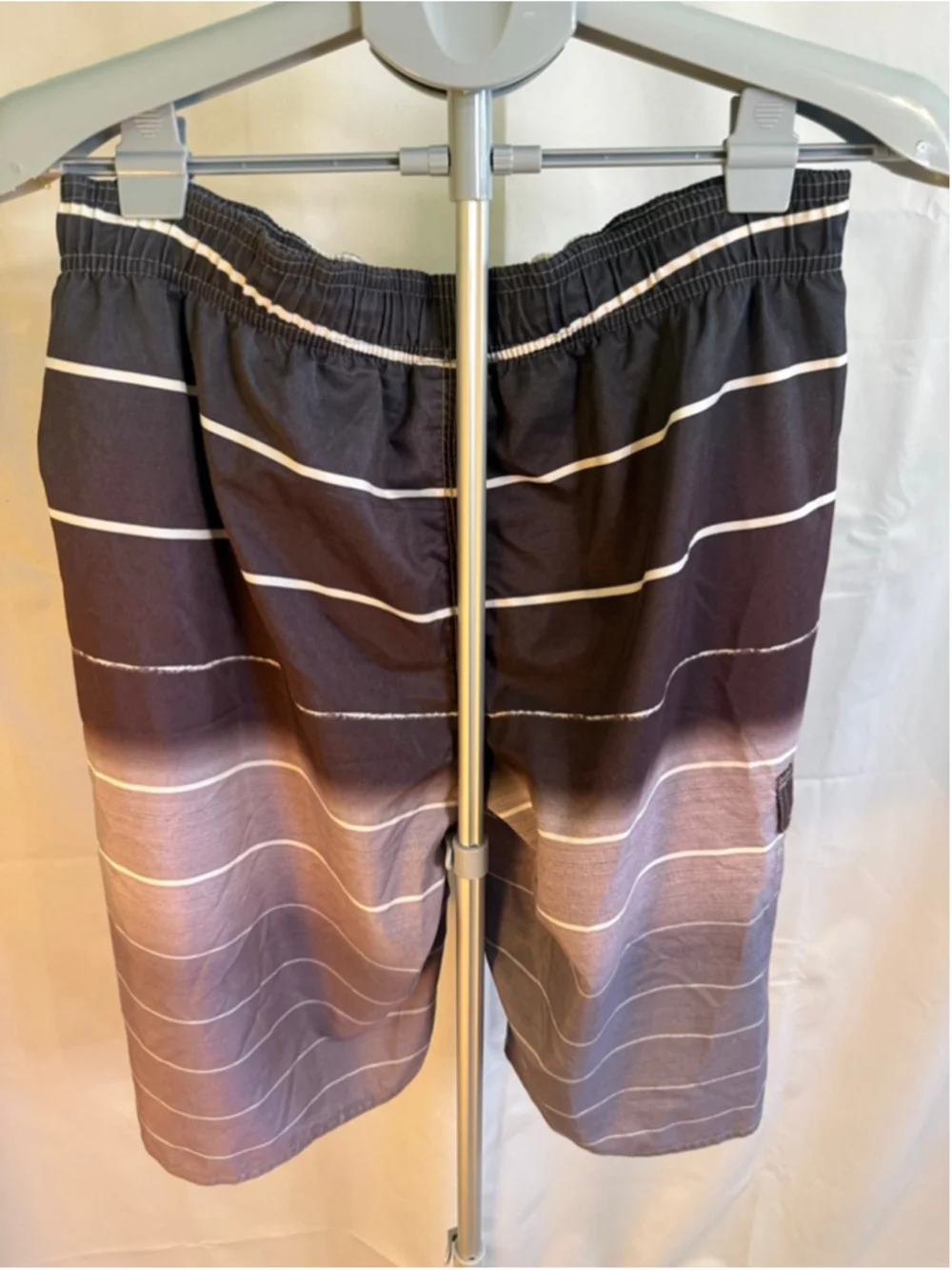 Men's NONWE Black Gray Striped Board Shorts m‎